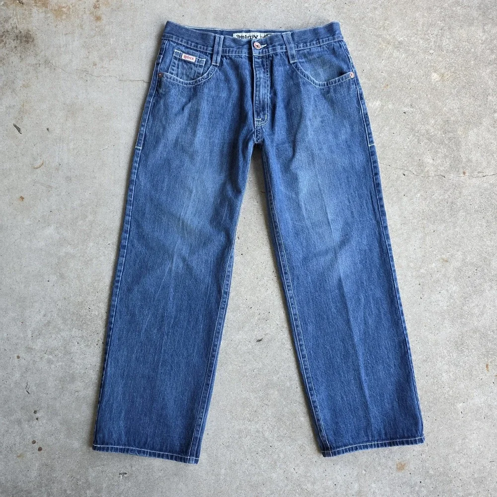 Avirex Baggy Wide Leg Jeans Size 38 (36x31) Blue Y2K Skater Grunge 90s Vintage